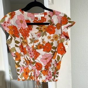 Floral Tie Blouse